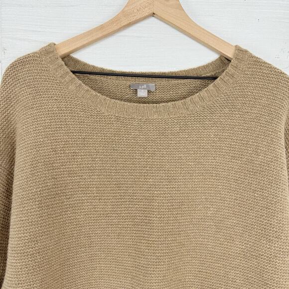 J.Jill Womens Wool Blend Sweater‎ Size M Tan Brown Neutral Minimalist Boxy NWT - Picture 2 of 13
